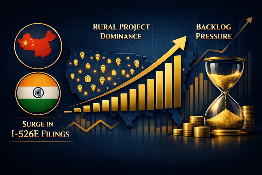 Early 2026 I‑526E Processing Data: Surging Filings and Backlog Risks